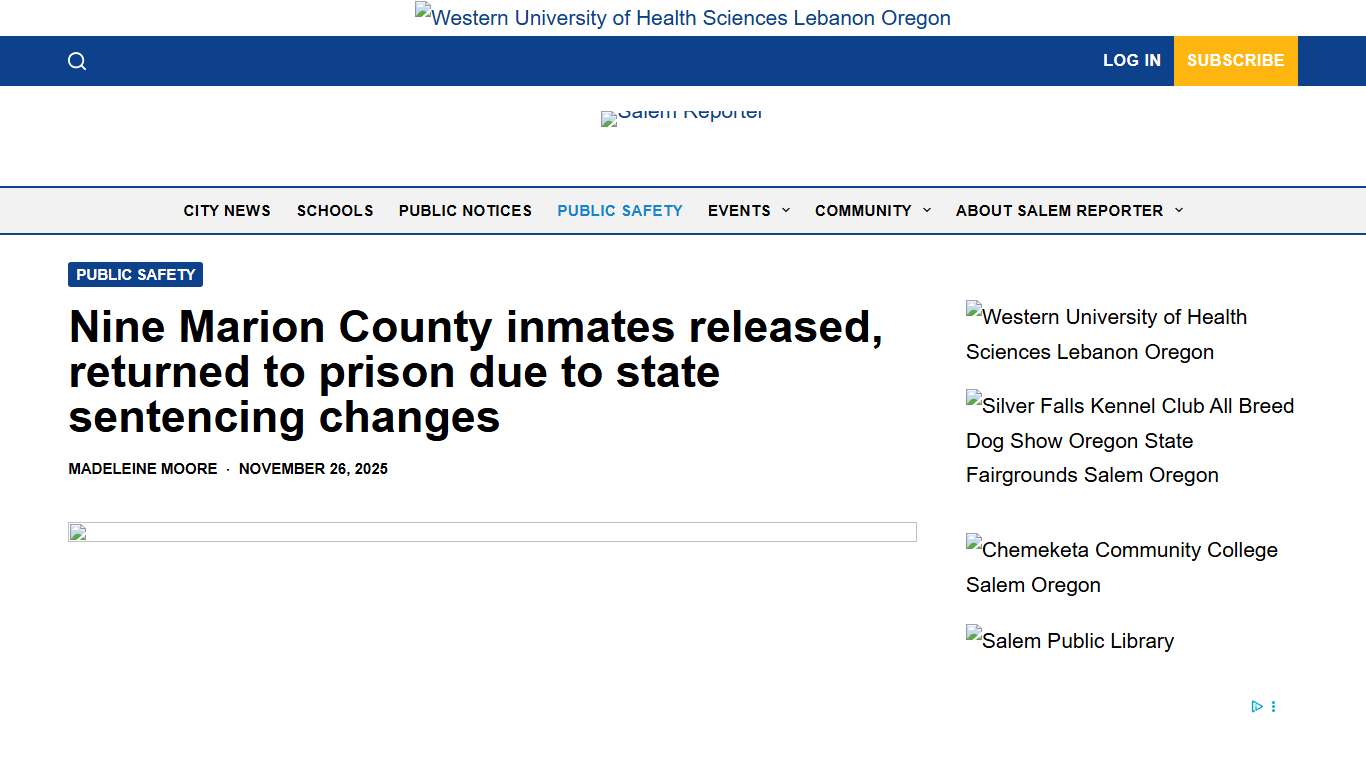 Nine Marion County inmates released, returned to prison due to state sentencing changes - Salem Reporter